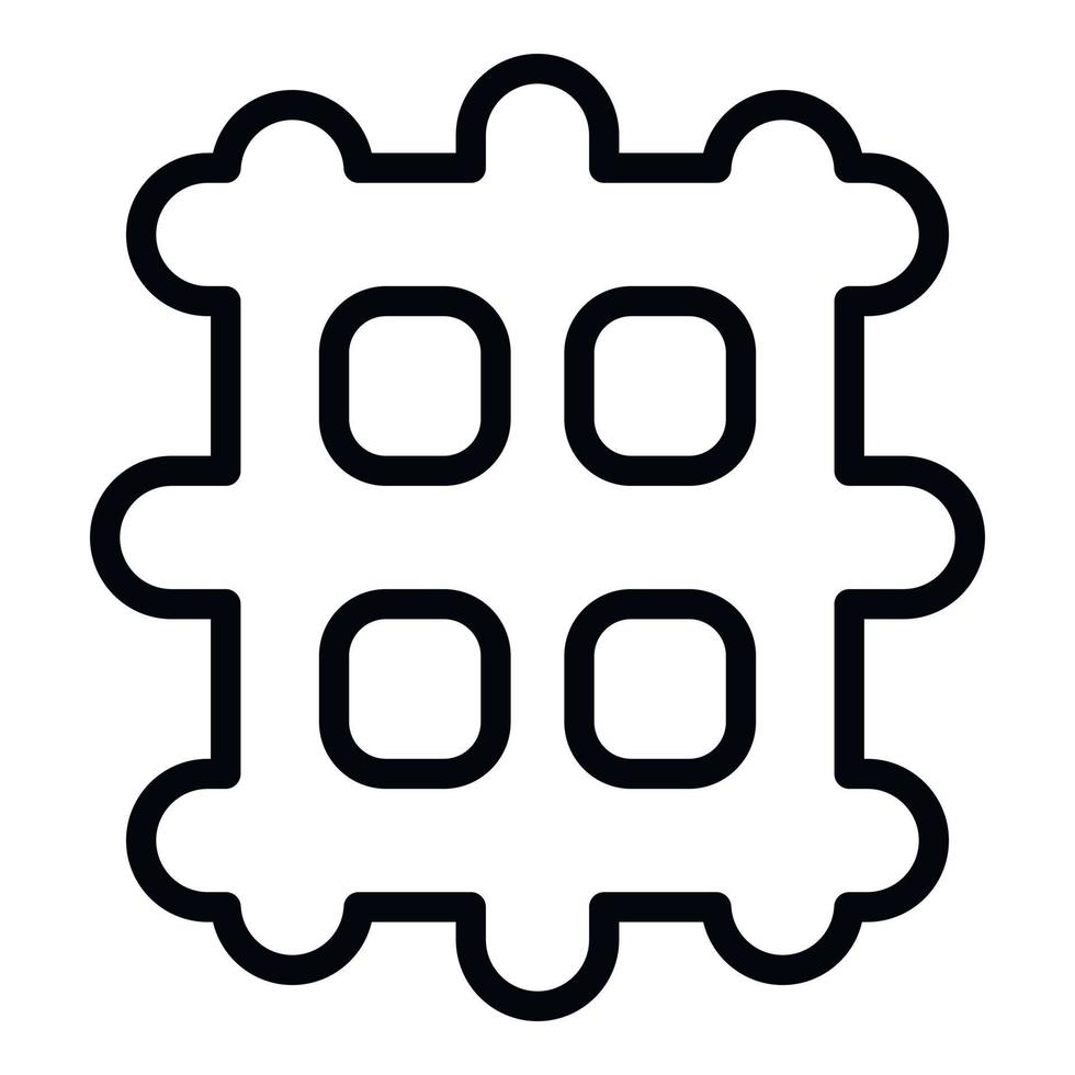 Waffle icon outline vector. Belgian wafer vector