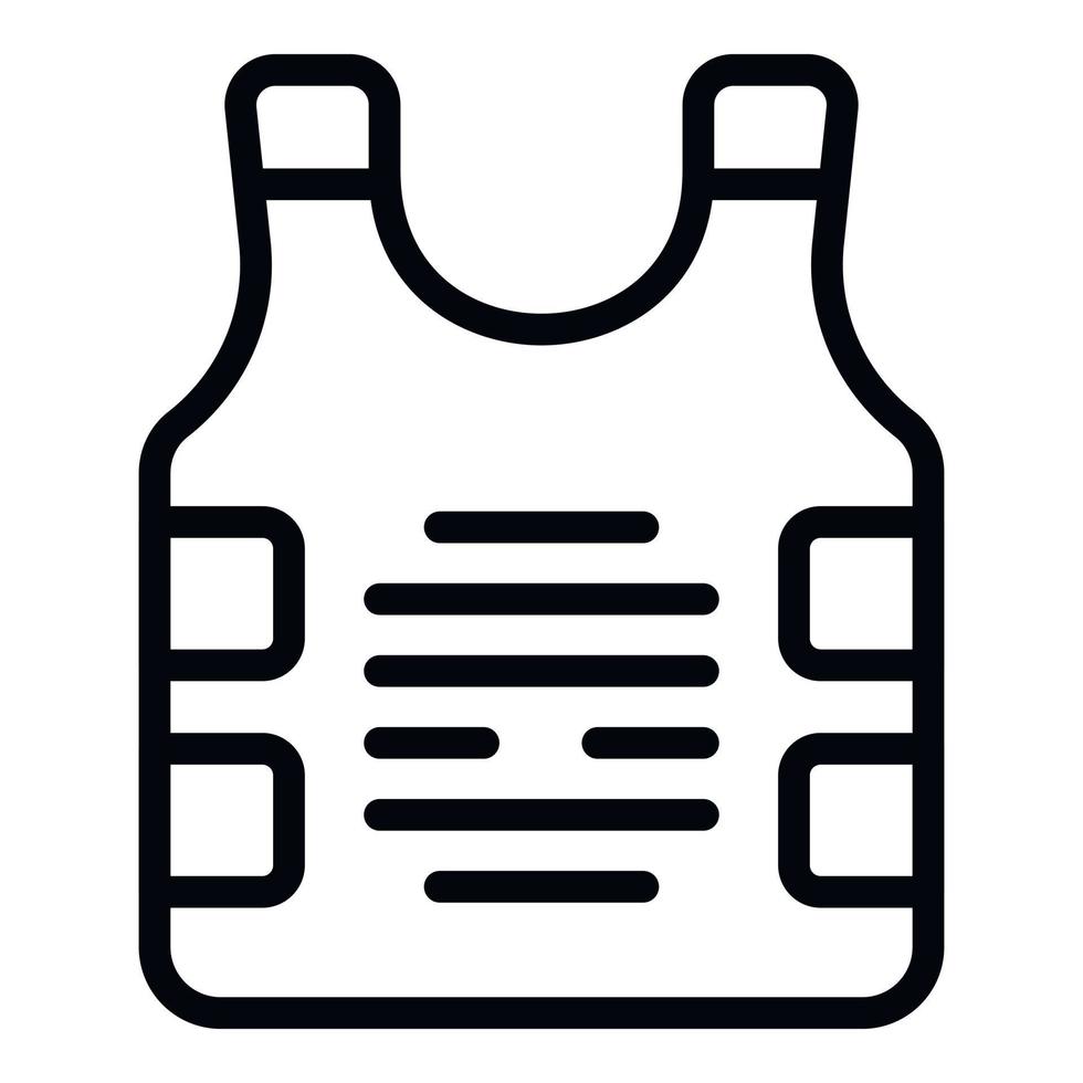 Safety vest icon outline vector. Tactical armor vector