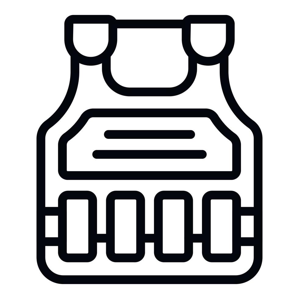 Army bulletproof vest icon outline vector. Military armor vector