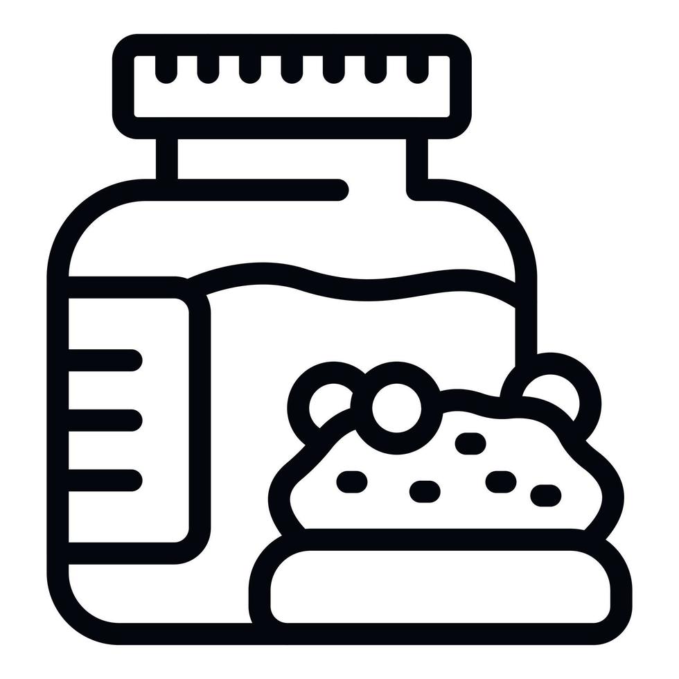 Cream jar icon outline vector. Peanut butter vector