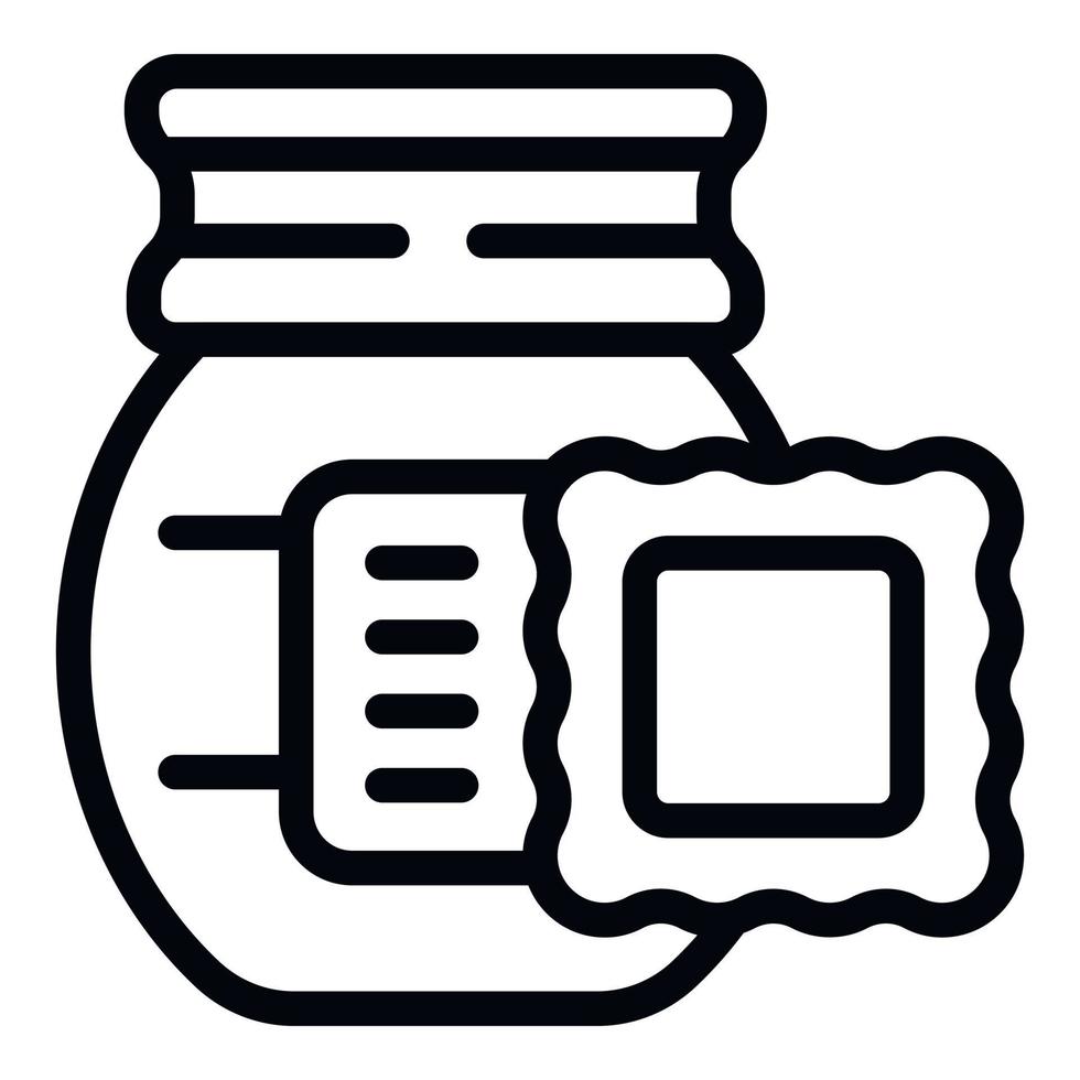 Snack jar icon outline vector. Peanut butter vector