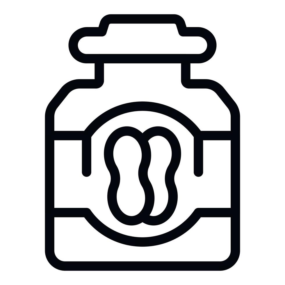 Cream peanut butter icon outline vector. Nut jar vector