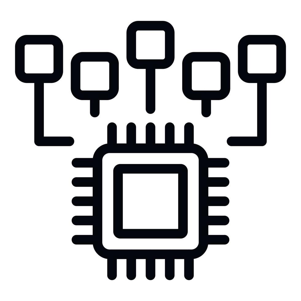 Engineer factory processor icon outline vector. Work machine vector