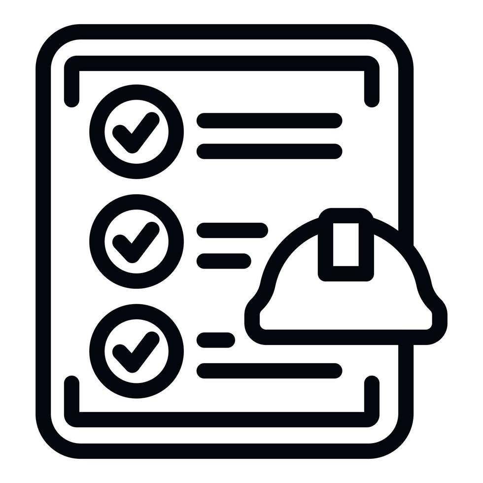 Engineer factory to do list icon outline vector. Work machine vector