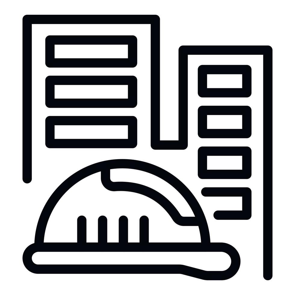 Engineer factory helmet icon outline vector. Machine worker vector