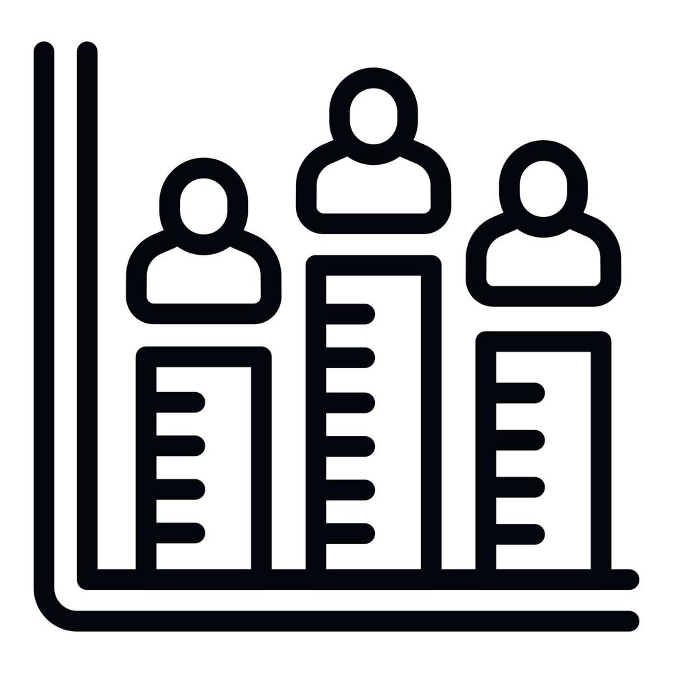 Data population icon outline vector. Growth graph vector