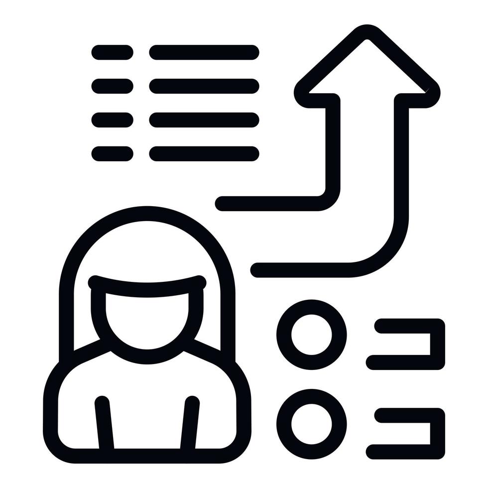 Data growth icon outline vector. Chart trend vector
