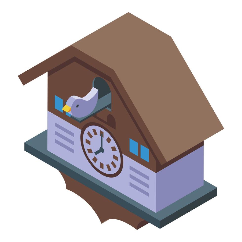 Big Cuckoo Clock icon isometric vector. Bird pendulum vector