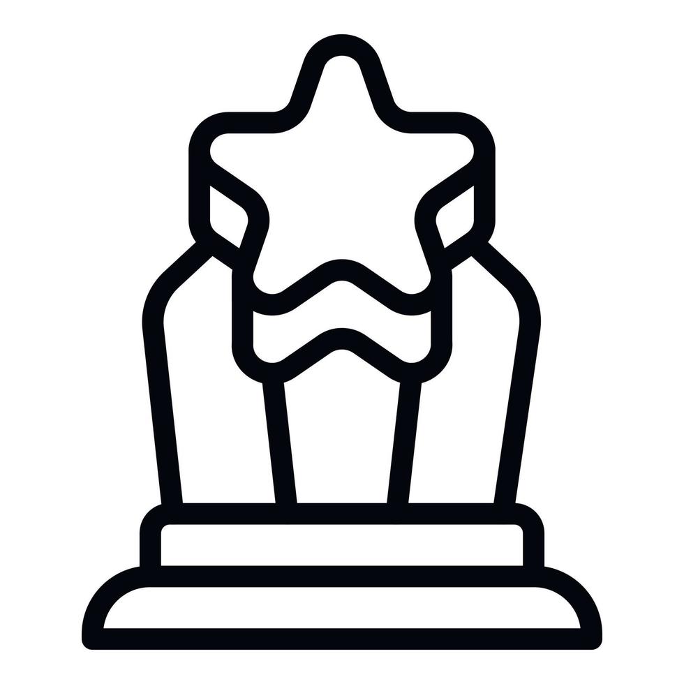 Star award icon outline vector. Cup prize vector