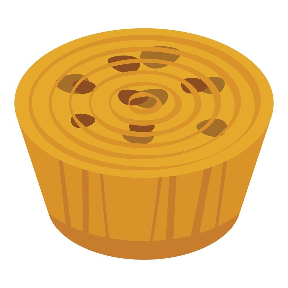 Sweet cupcake icon isometric vector. Portuguese cuisine vector