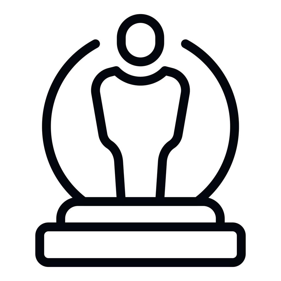 Statue award icon outline vector. Trophy cup vector