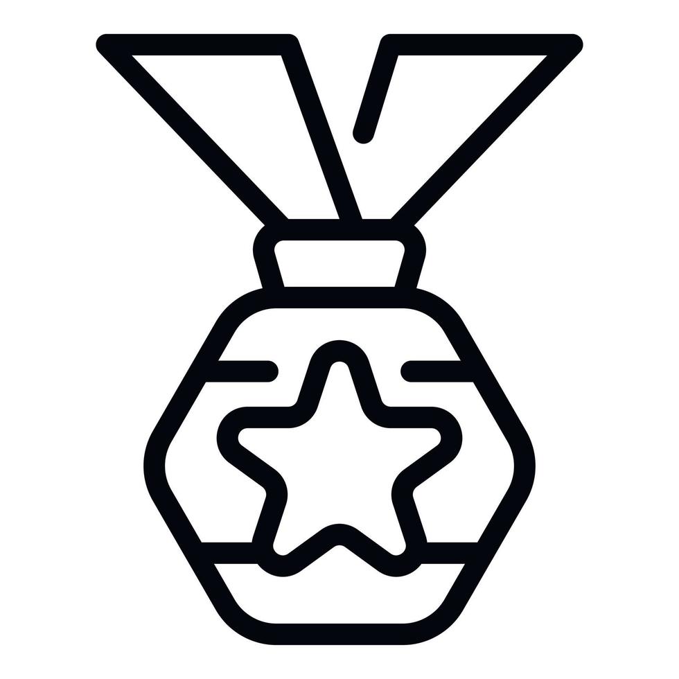 Medal award icon outline vector. Success win vector