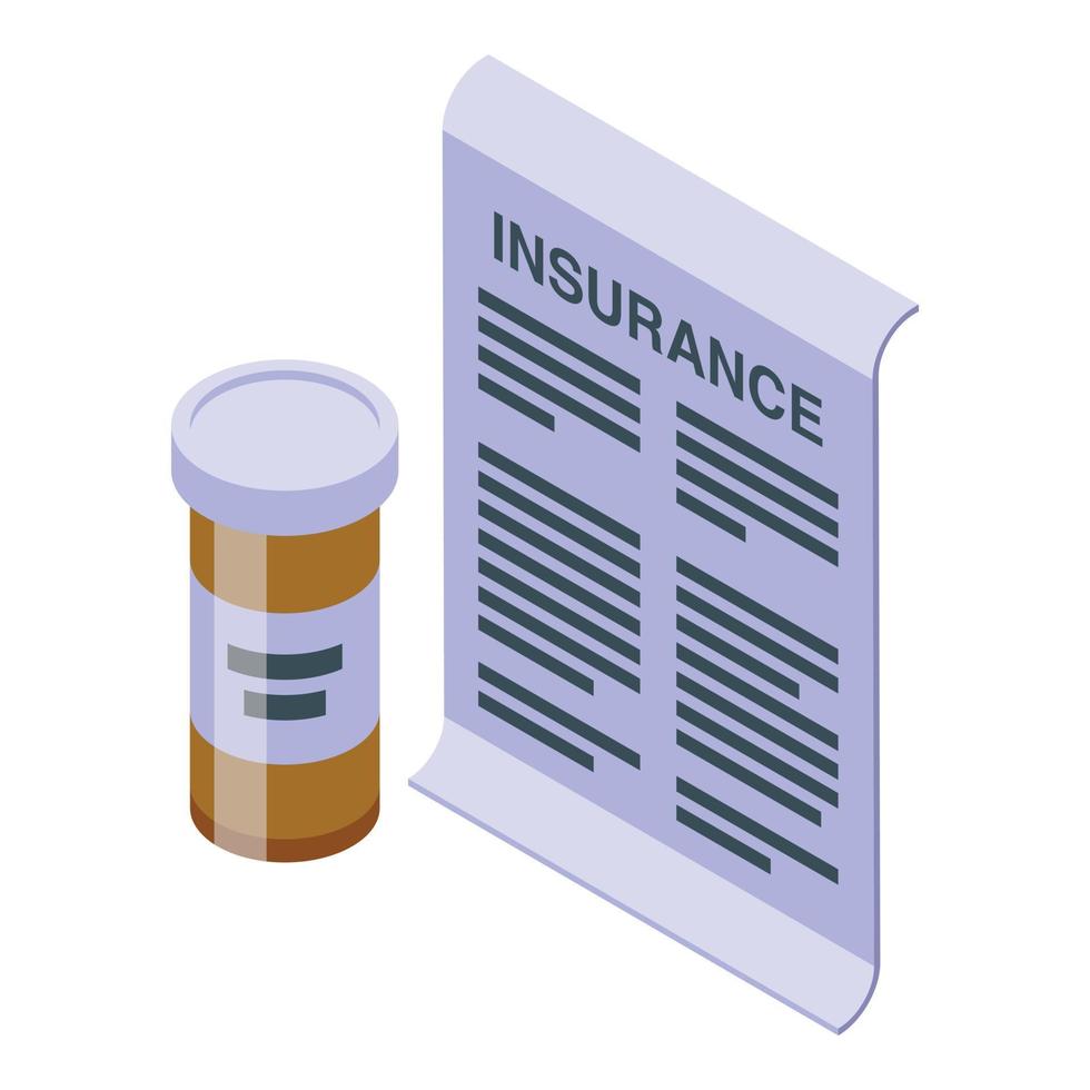 Insurance paper icon isometric vector. Medical card vector