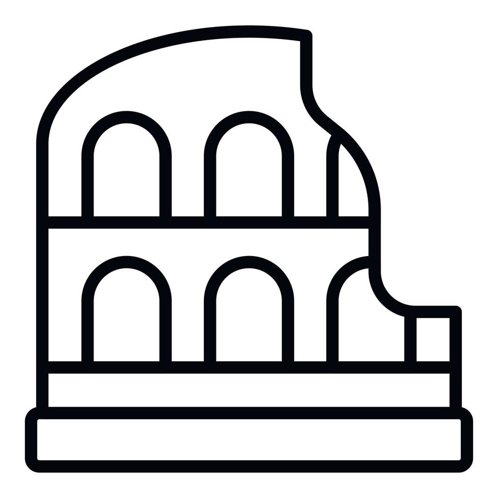 Amphitheater architecture icon outline vector. Ancient work vector