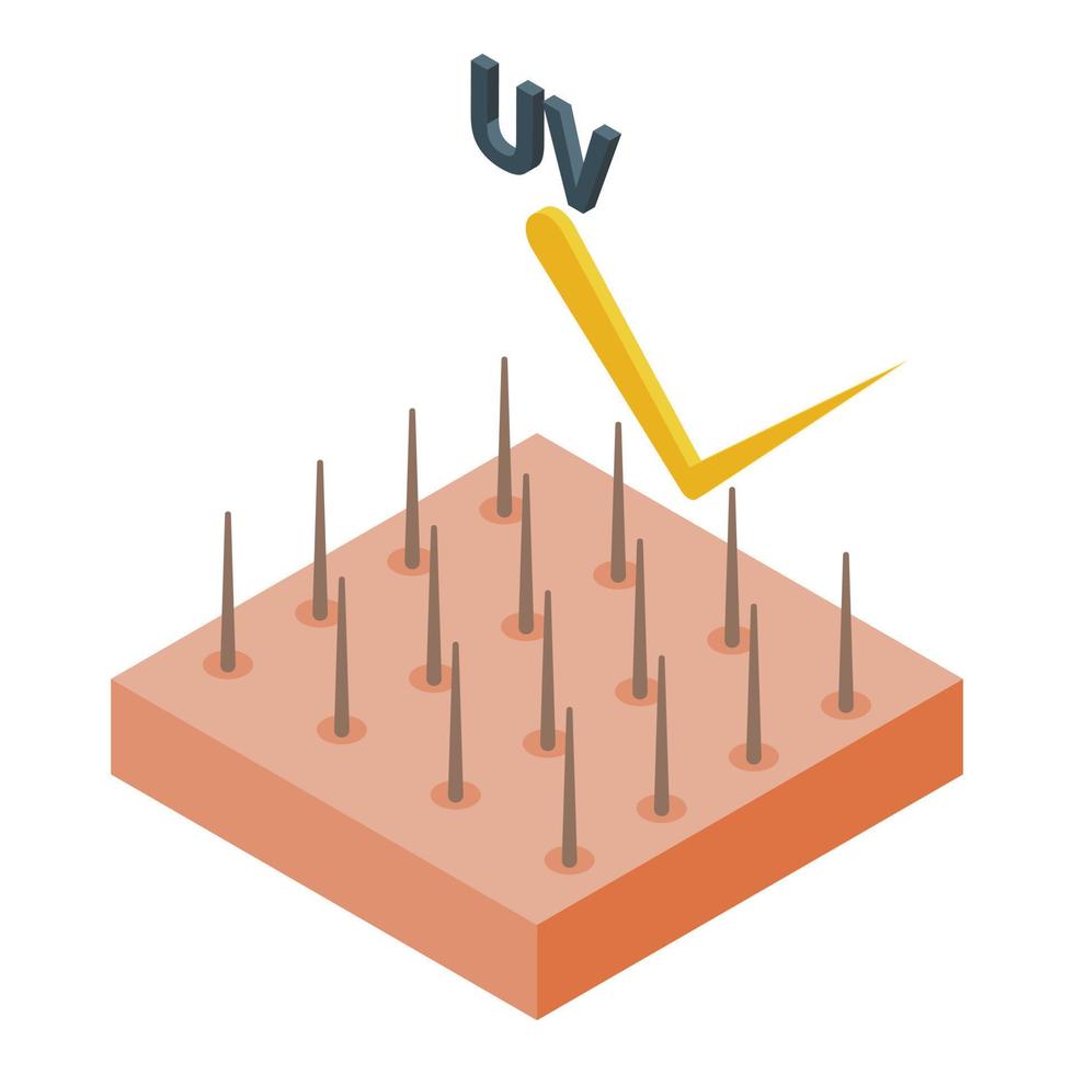 Skin uv protection icon isometric vector. Collagen product vector