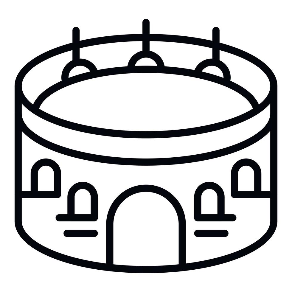 Stage amphitheater icon outline vector. Work classroom vector