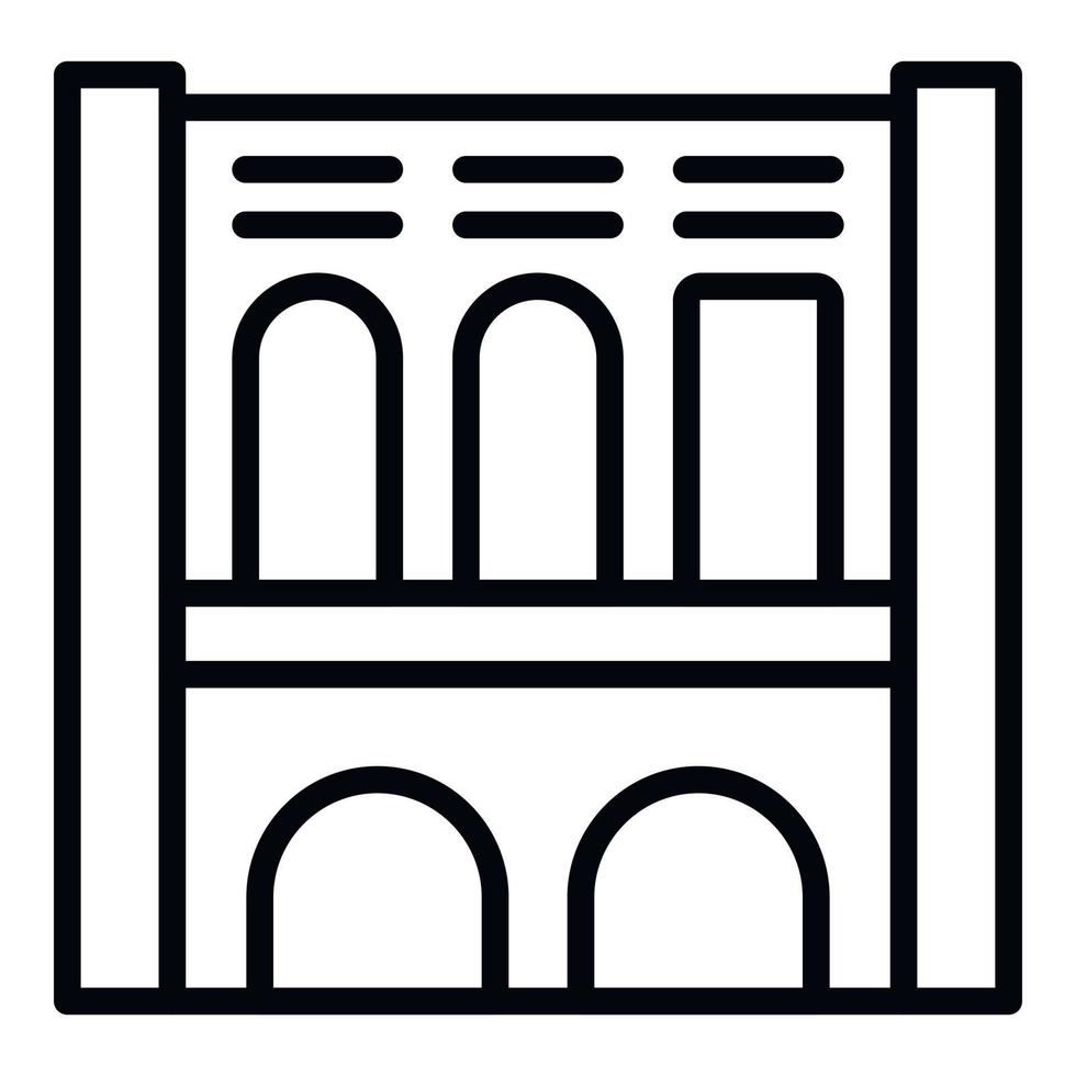 Medieval amphitheater icon outline vector. Ancient work vector