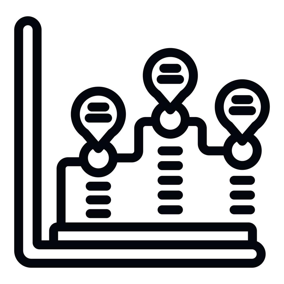 Economic growth icon outline vector. Population graph vector