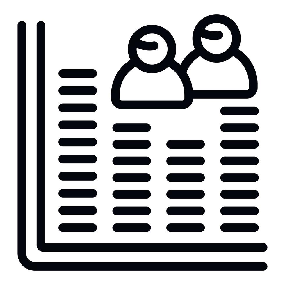 Population evolution chart icon outline vector. Human team vector