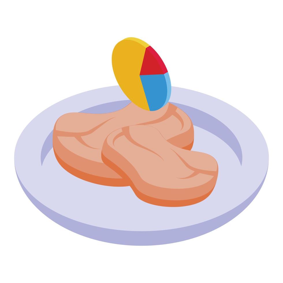 Meat diet icon isometric vector. Sport app vector