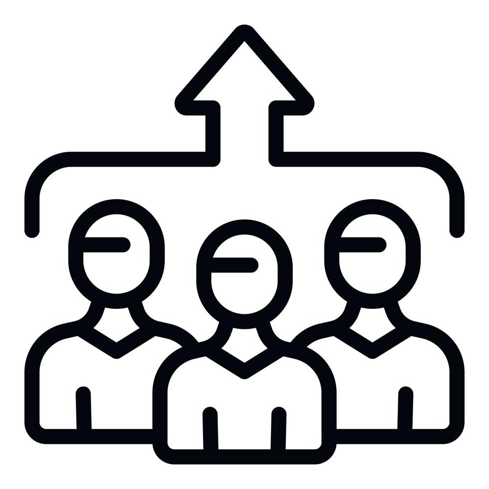 Increase population icon outline vector. Team trend vector