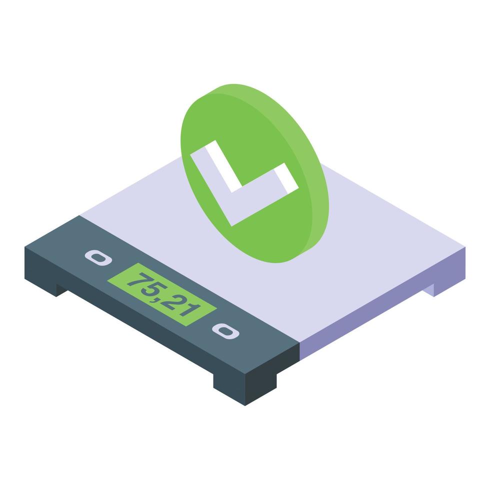 Weight scales icon isometric vector. Sport diet vector