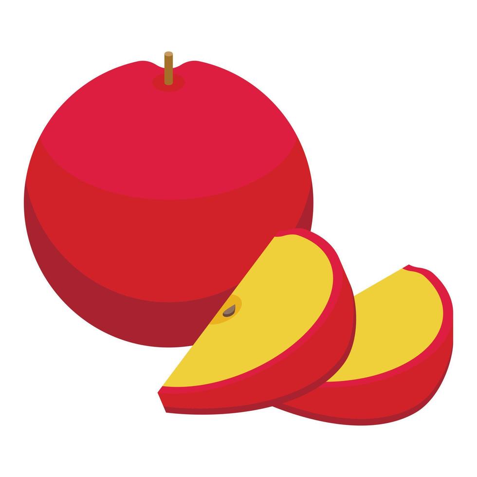 Apple diet icon isometric vector. Food lifestyle vector