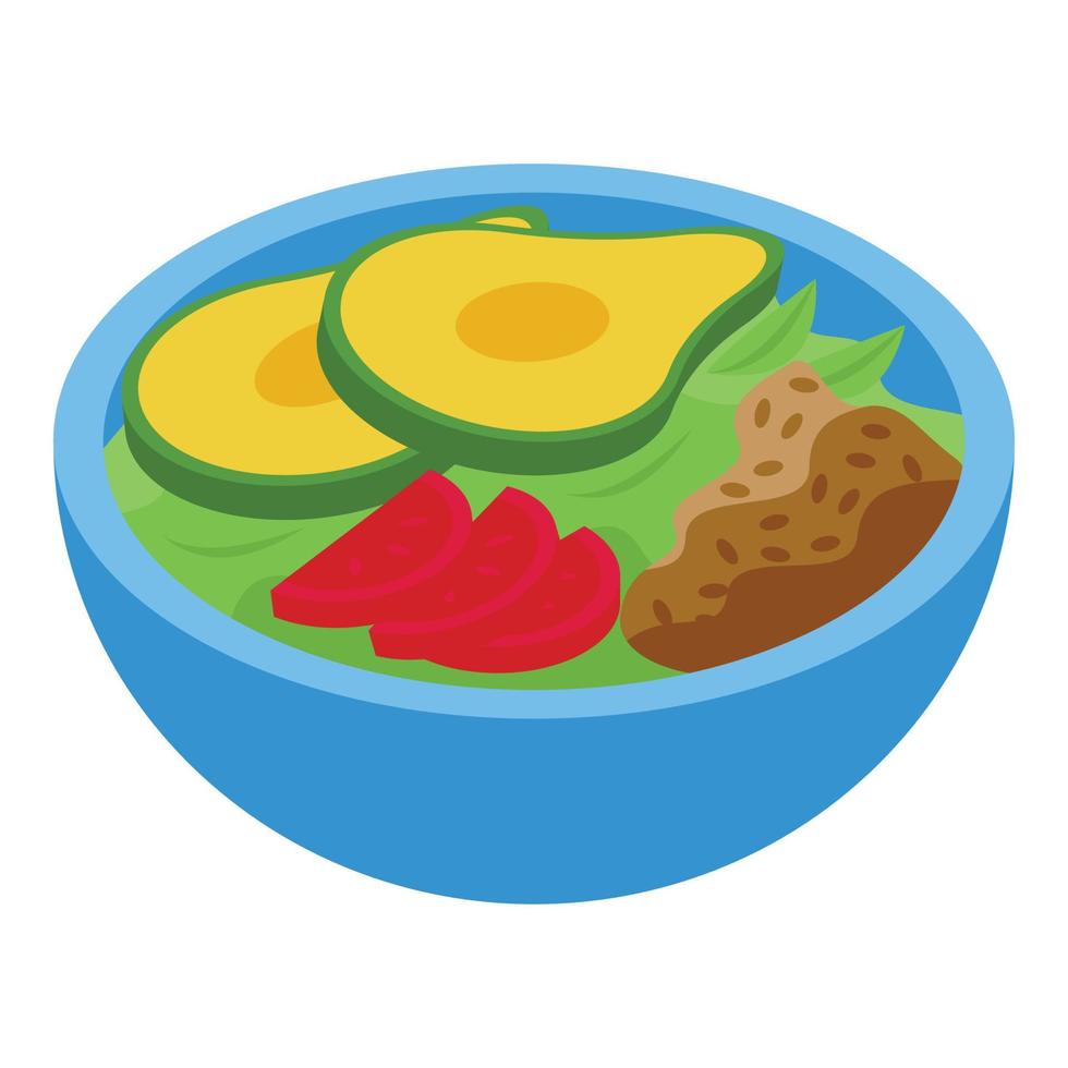 Ayurvedic diet salad icon isometric vector. Food eating vector
