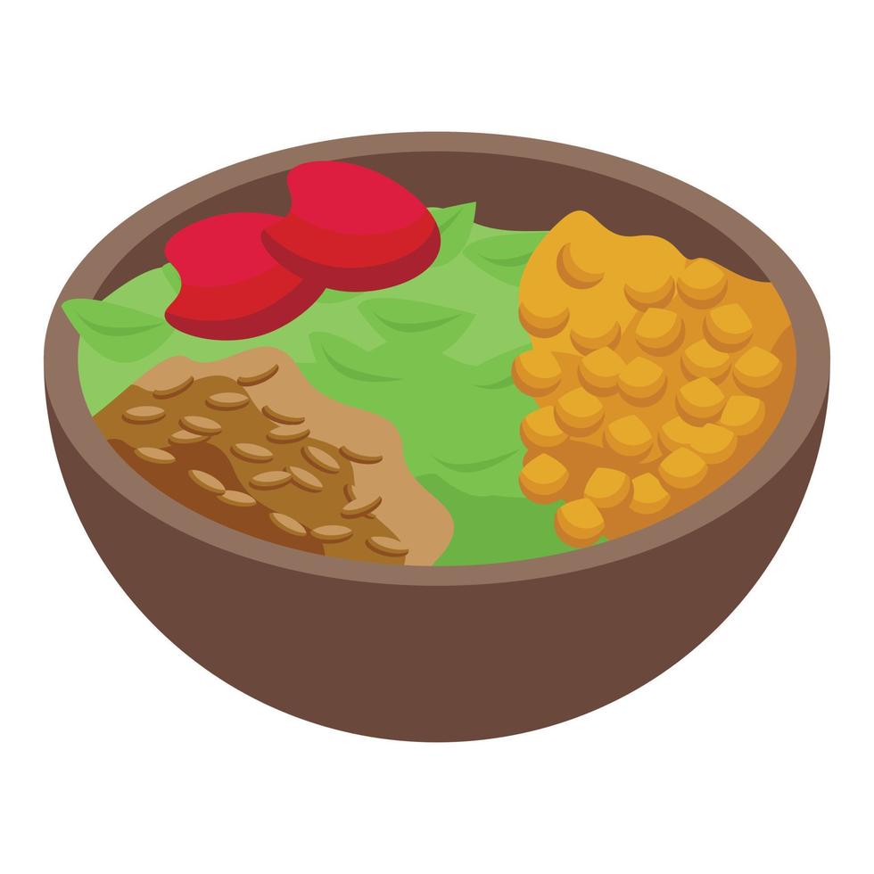 Ayurvedic diet beans icon isometric vector. Medicine food vector