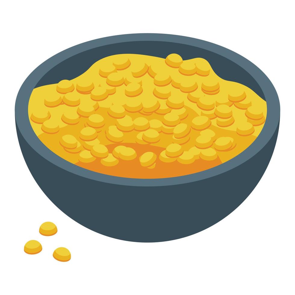 Ayurvedic diet bowl icon isometric vector. Food eating vector