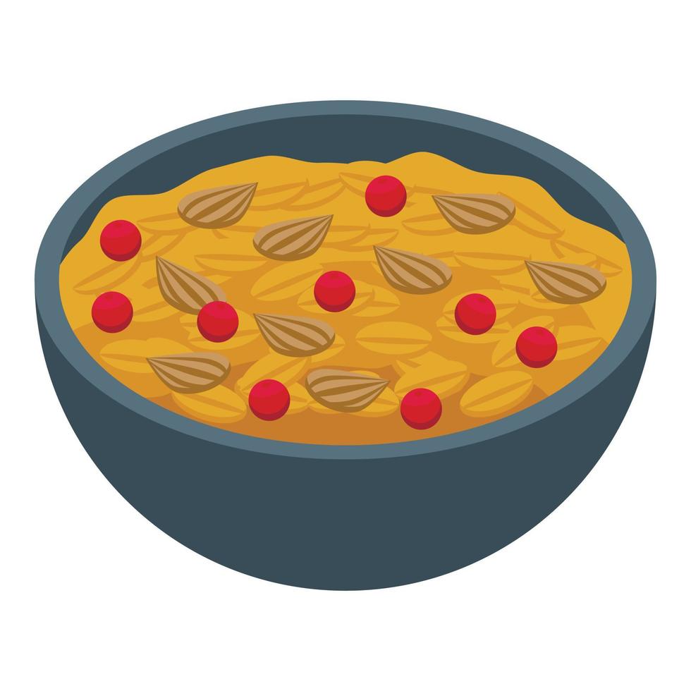 Ayurvedic diet nut icon isometric vector. Food eating vector