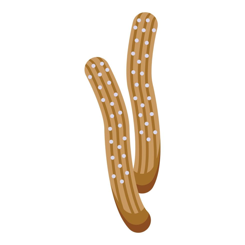 crema churro icono isométrica vector. España plato vector