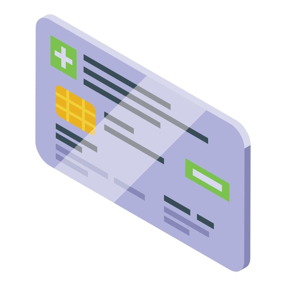 Medical card icon isometric vector. Hospital life vector