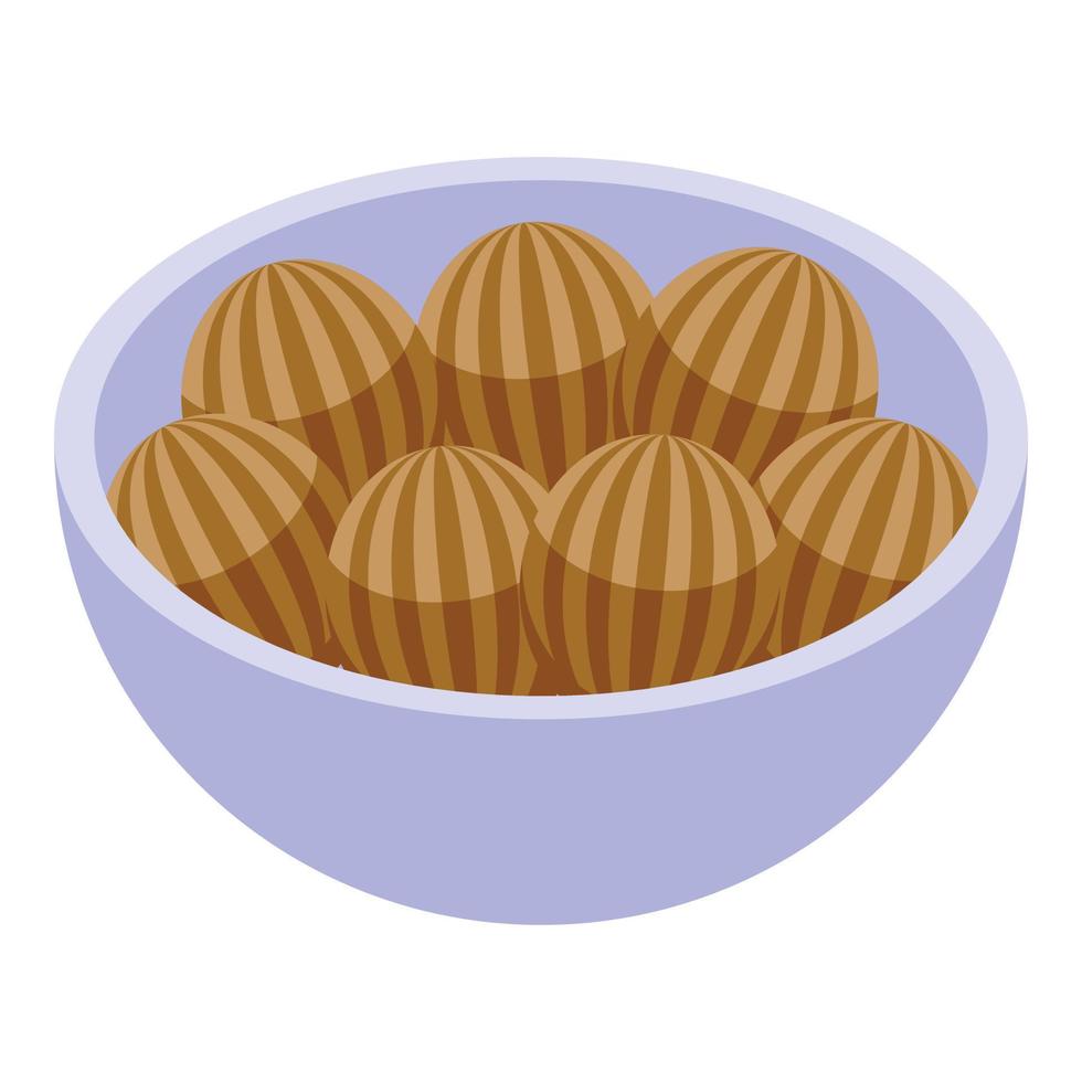 chocolate churro icono isométrica vector. España comida vector