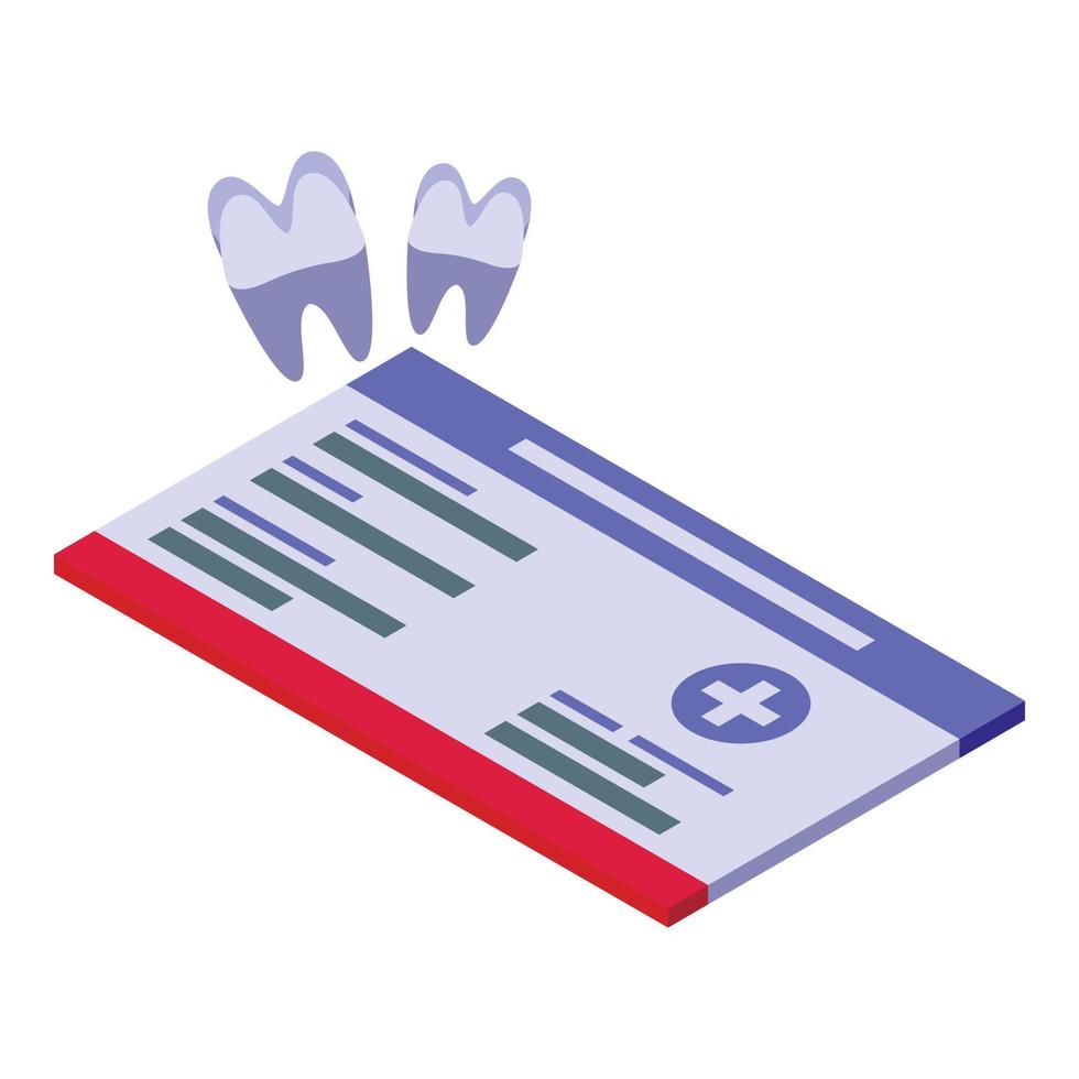 Tooth insurance card icon isometric vector. Medical life vector