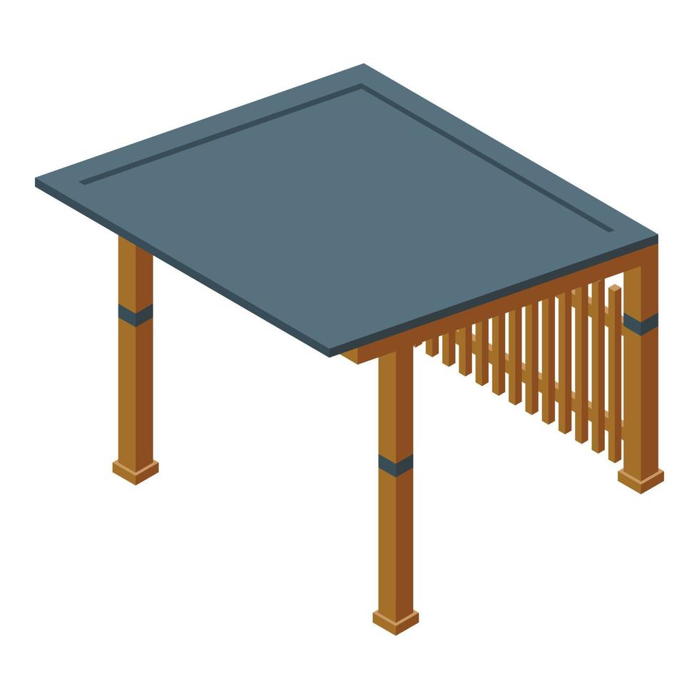 Wood pergola icon isometric vector. House construction vector