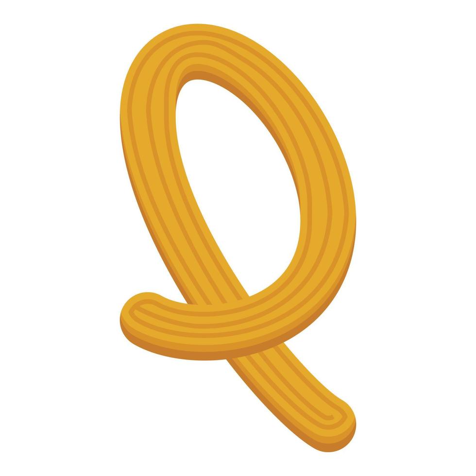 Fresh churro icon isometric vector. Spain dessert vector
