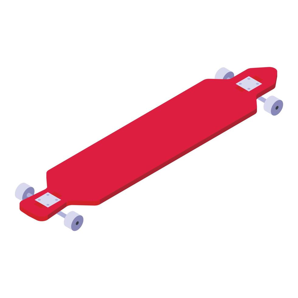 longboard icono isométrica vector. retro tablero vector