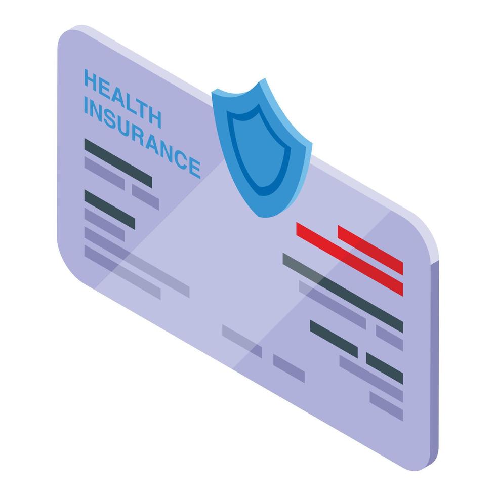 Health card icon isometric vector. Insurance card vector