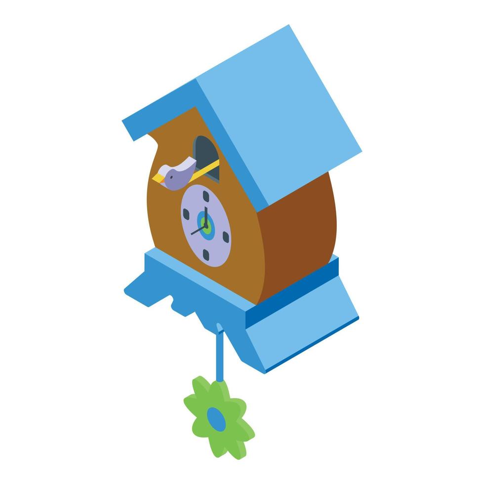 Creative Cuckoo Clock icon isometric vector. Bird pendulum vector