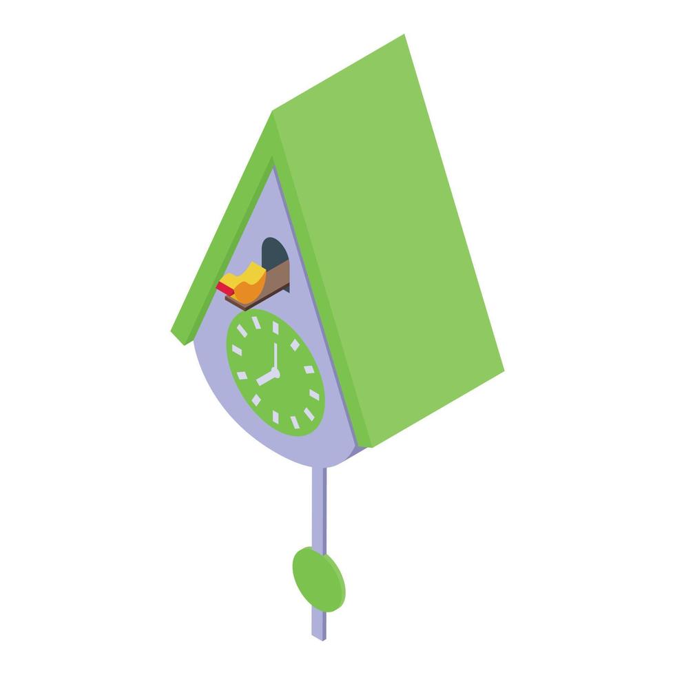 Cuckoo Clock pendulum icon isometric vector. Hour bird vector