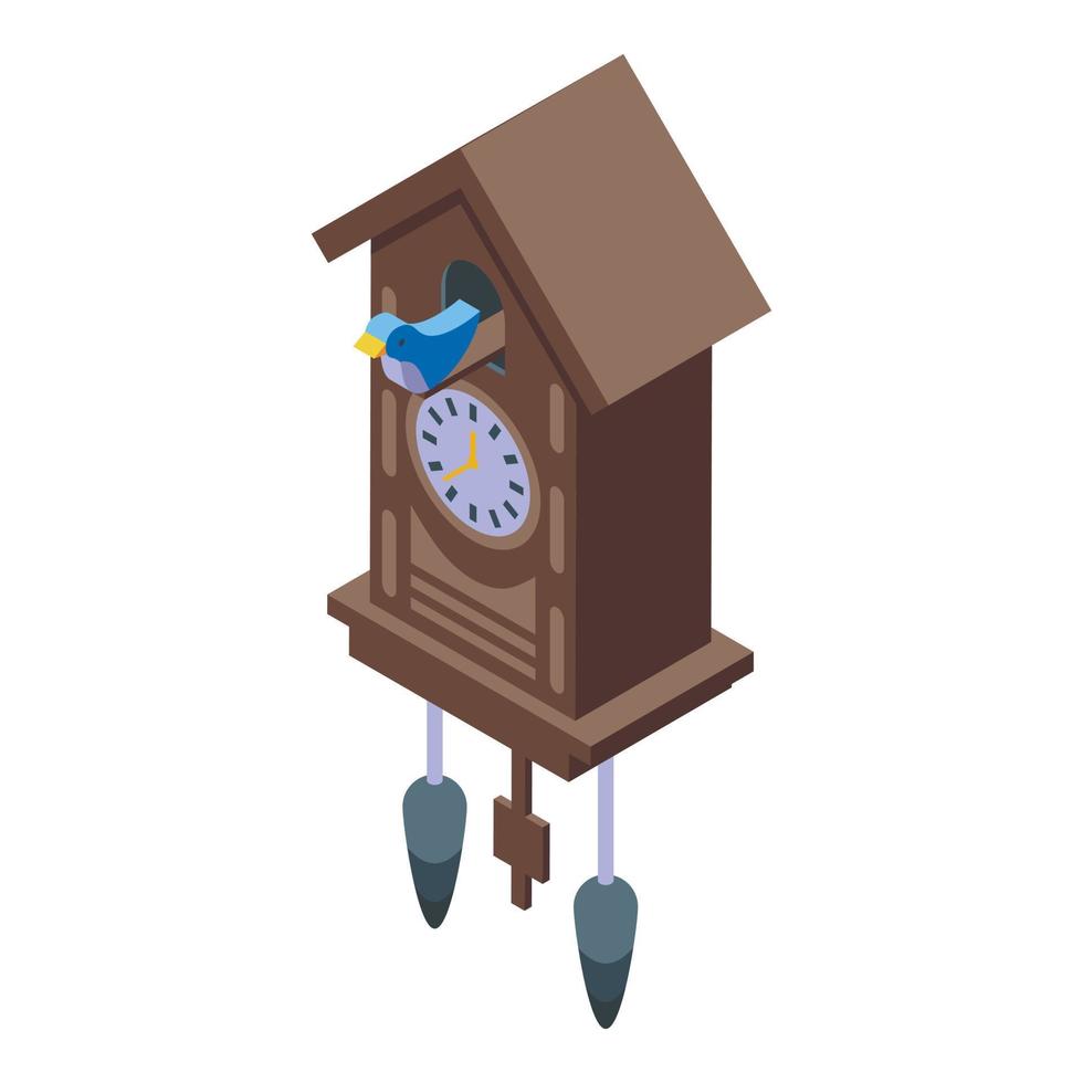 Pendulum watch icon isometric vector. Cuckoo Clock vector