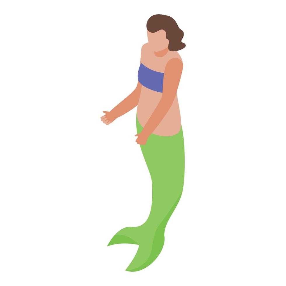Mermaid girl icon isometric vector. Cute ocean vector