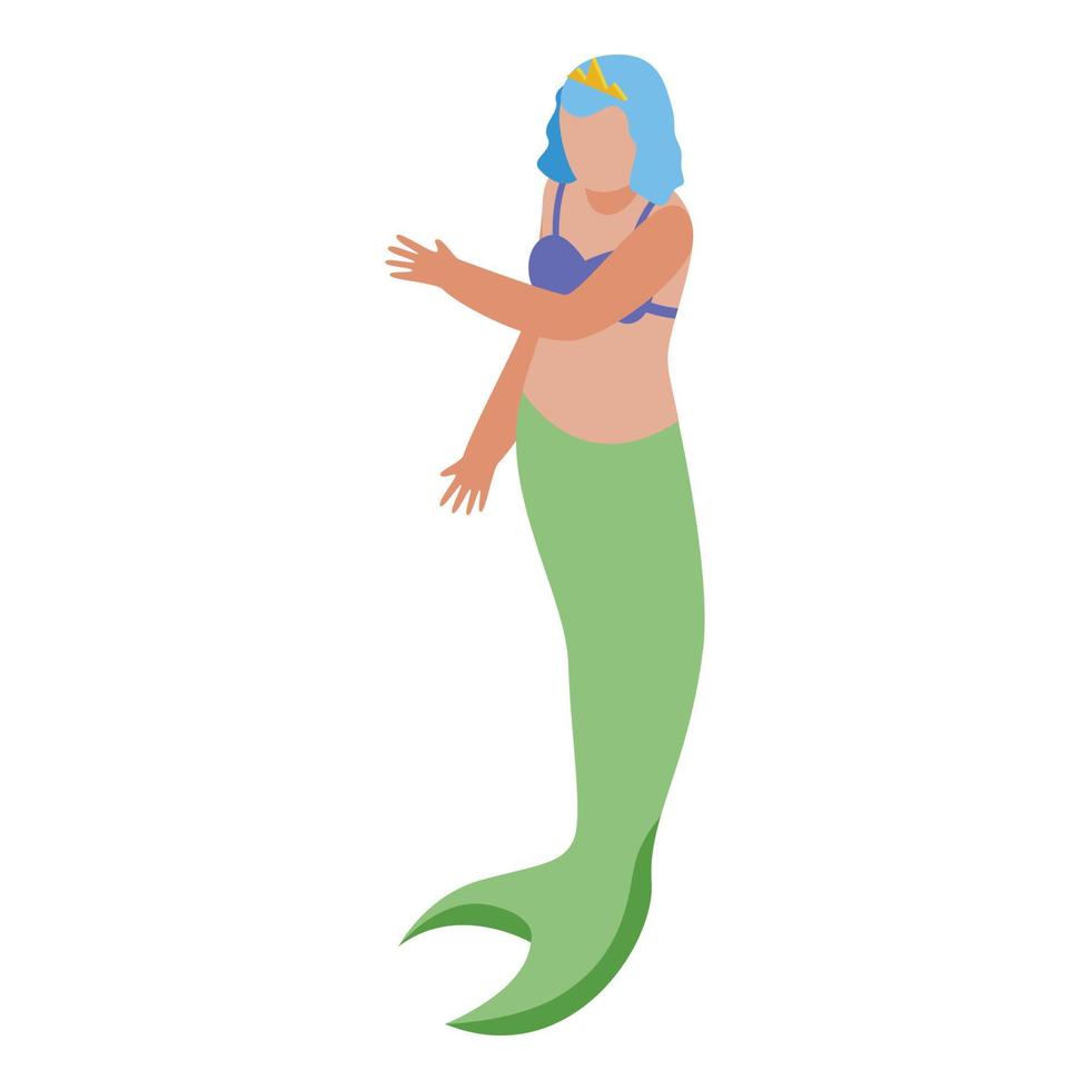 Fairy mermaid icon isometric vector. Sea girl vector