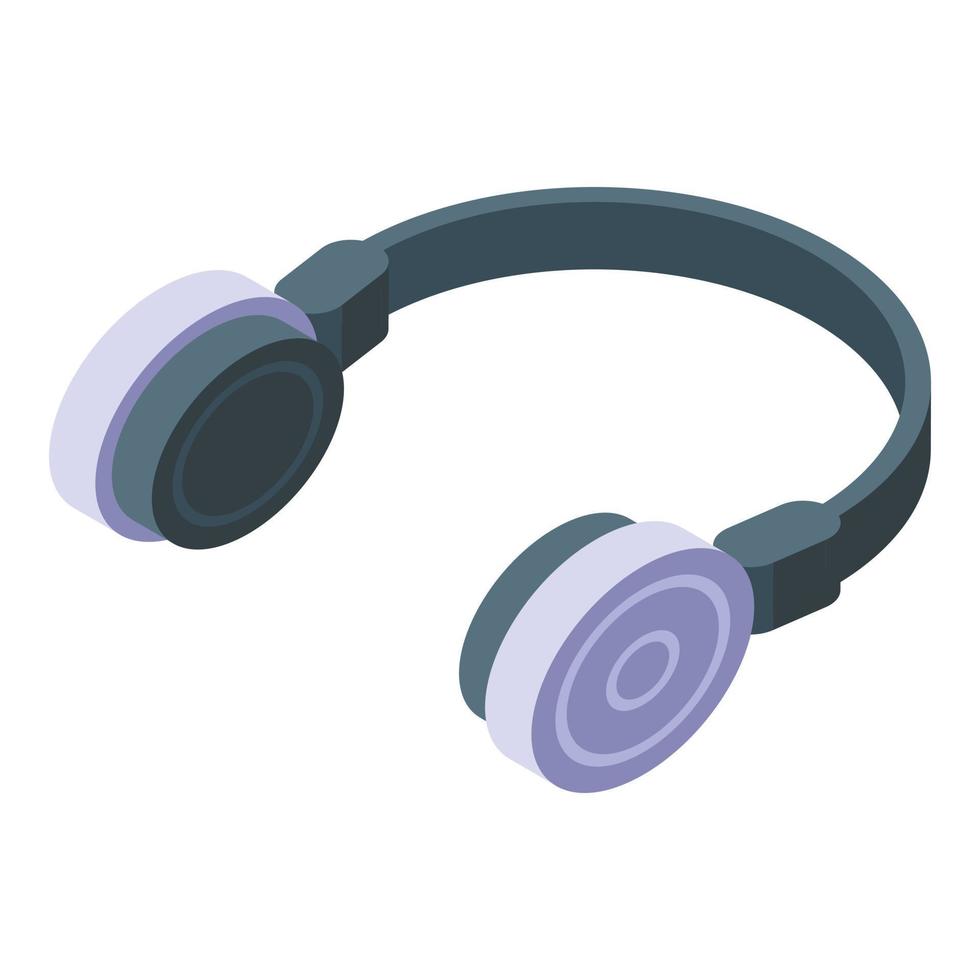 Analogue headphones icon isometric vector. Retro music vector