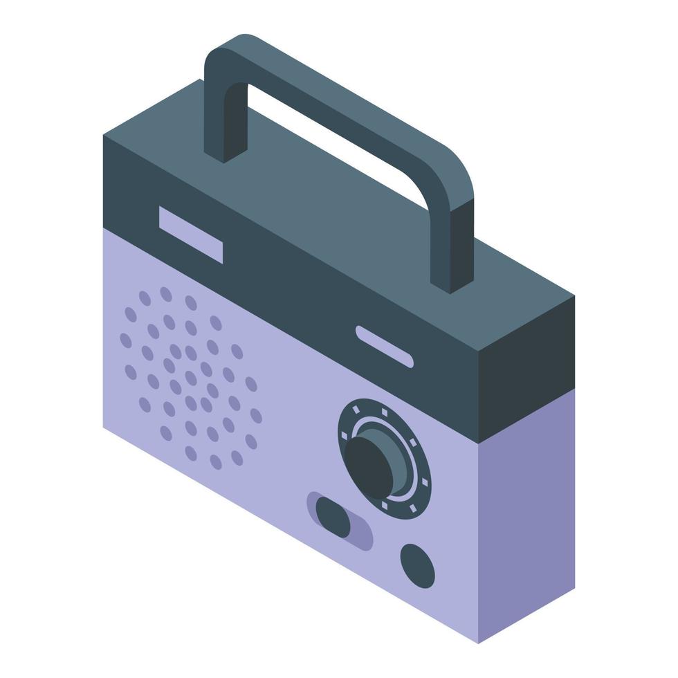 Analogue radio icon isometric vector. Retro audio vector