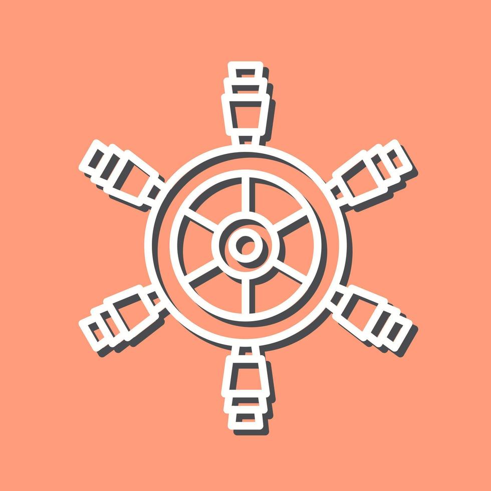 Ship Wheel Vector Icon