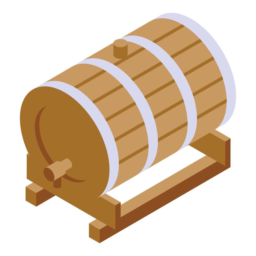 Wine barrel icon isometric vector. Cellar drink vector