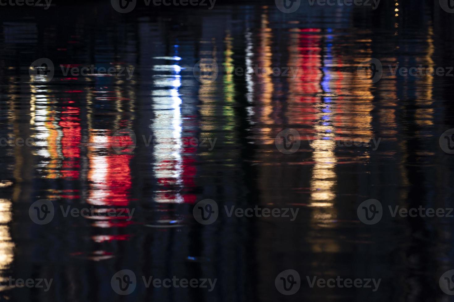 AMSTERDAM, NETHERLAND - old town canals red lights reflection photo