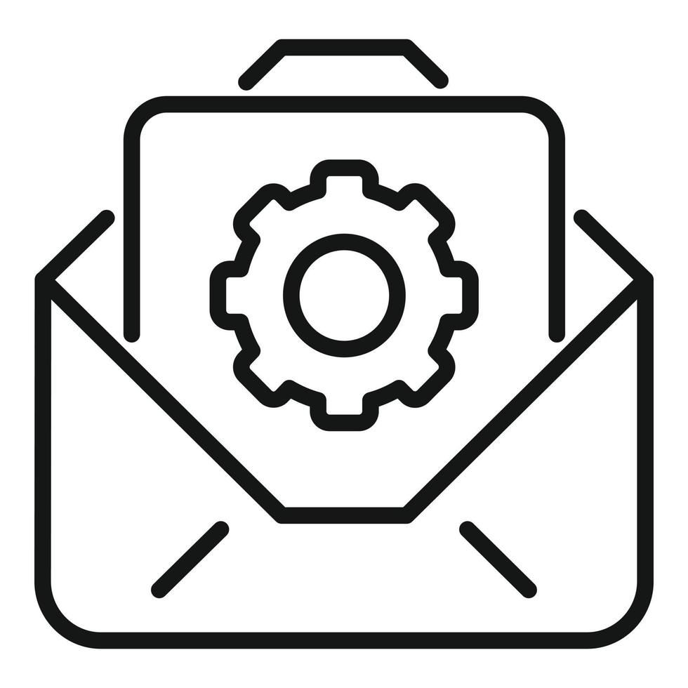 Mail technical icon outline vector. Data support vector